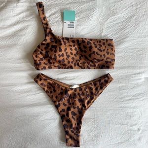 H&M Brazilian bikini leopard print size 4 new with tags